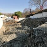 construction, renovation walls and ceilings outdoors