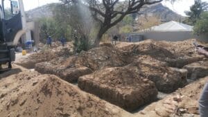 construction, renovation walls and ceilings outdoors