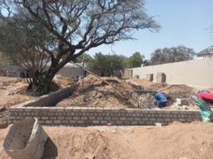 construction, renovation walls and ceilings outdoors