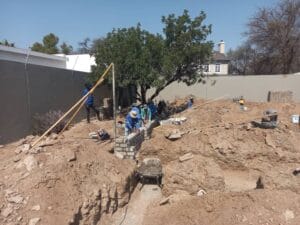 construction, renovation walls and ceilings outdoors