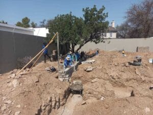 construction, renovation walls and ceilings outdoors