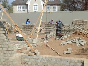 construction, renovation walls and ceilings outdoors