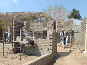 construction, renovation walls and ceilings outdoors