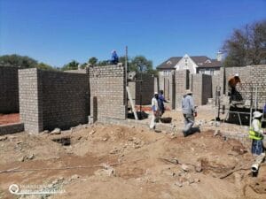 construction, renovation walls and ceilings outdoors