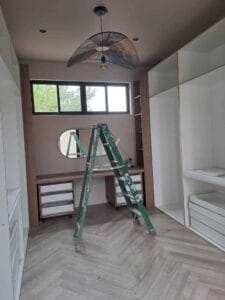 construction, renovation walls and ceilings outdoors
