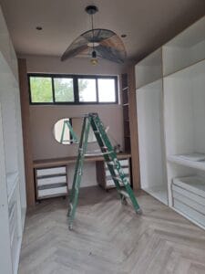 construction, renovation walls and ceilings outdoors