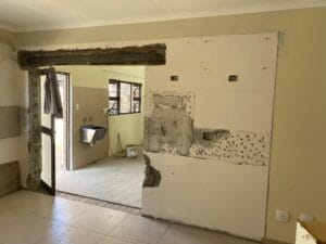 construction, renovation walls and ceilings outdoors