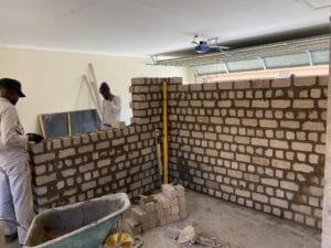 construction, renovation walls and ceilings outdoors