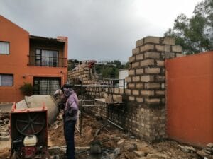 construction, renovation walls and ceilings outdoors