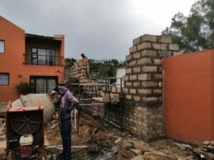 construction, renovation walls and ceilings outdoors