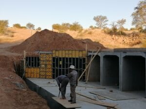 construction, renovation walls and ceilings outdoors