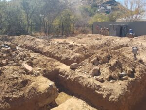 construction, renovation walls and ceilings outdoors