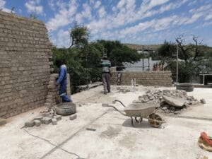 construction, renovation walls and ceilings outdoors