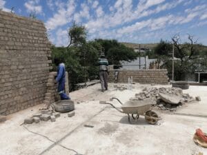 construction, renovation walls and ceilings outdoors