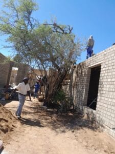 construction, renovation walls and ceilings outdoors