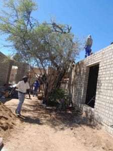 construction, renovation walls and ceilings outdoors